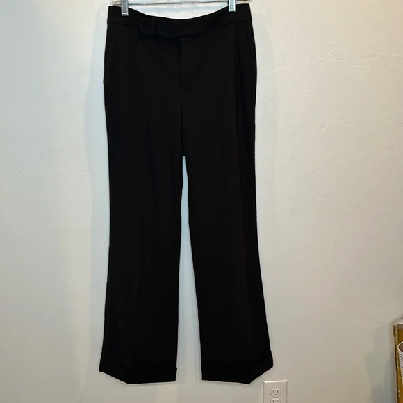 RALPH LAUREN WOOL WIDE LEG CUFFED HEM TROUSERS - Picture 2 of 9